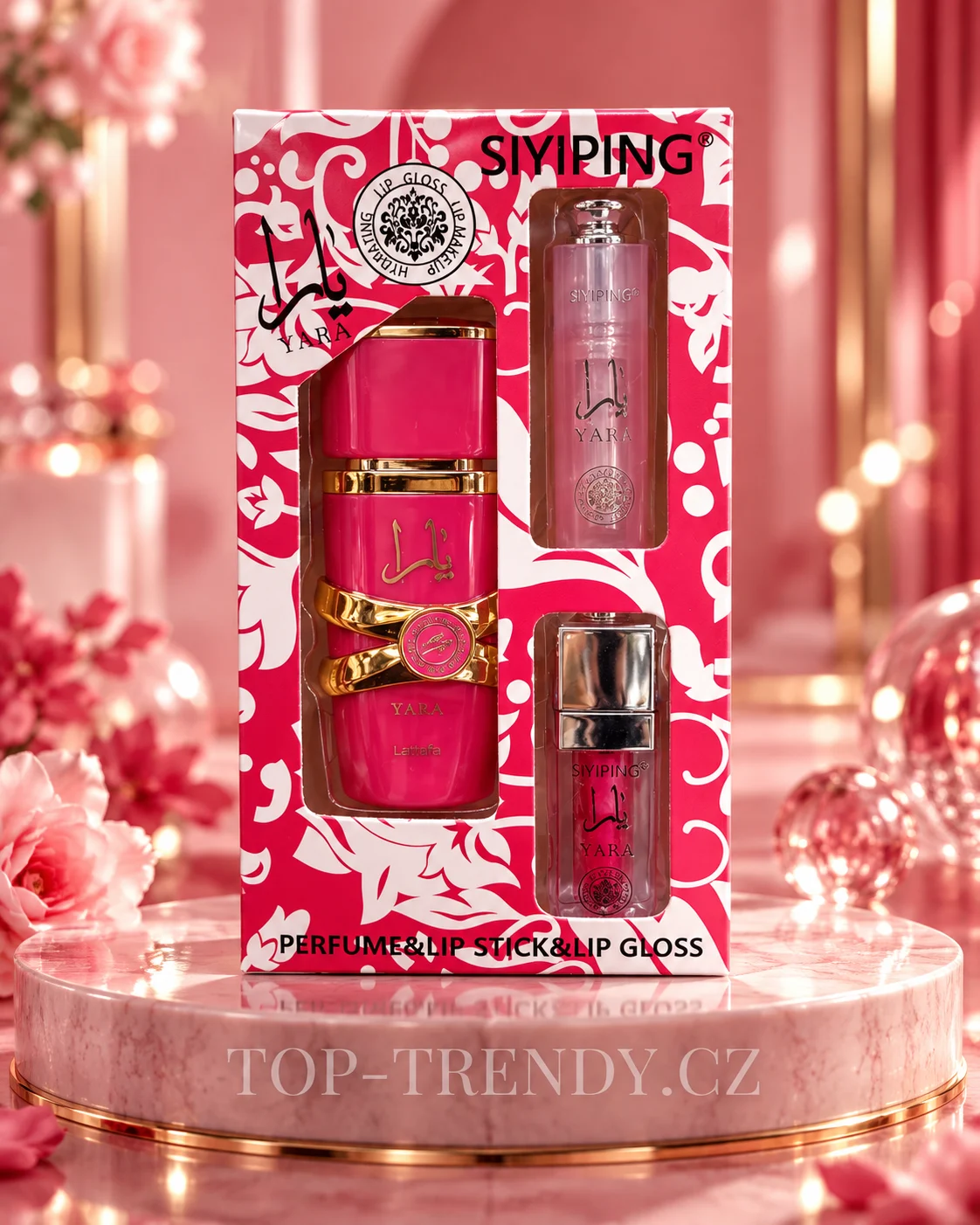 SIYIPING YARA PINK GIFT SET – PERFUME, LIPSTICK AND LIP GLOSS